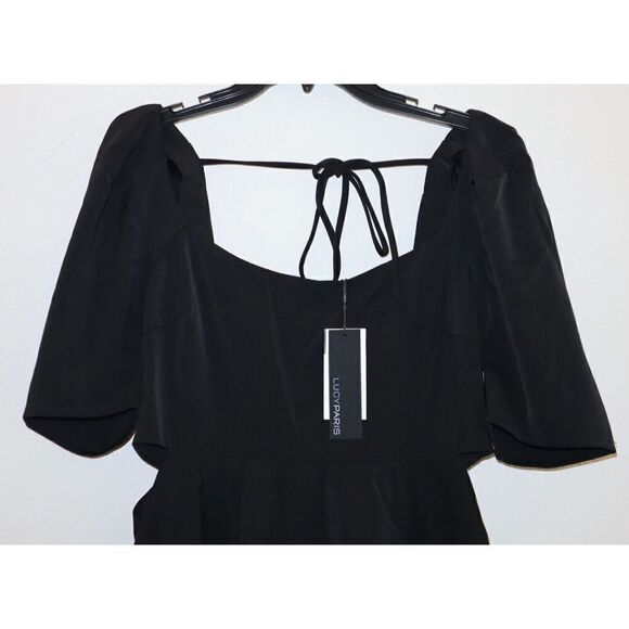 Lucy Paris BL-DR8040 Women's Sz Small Black Venice Cut-Out Short Mini Dress $88 - Picture 3 of 12